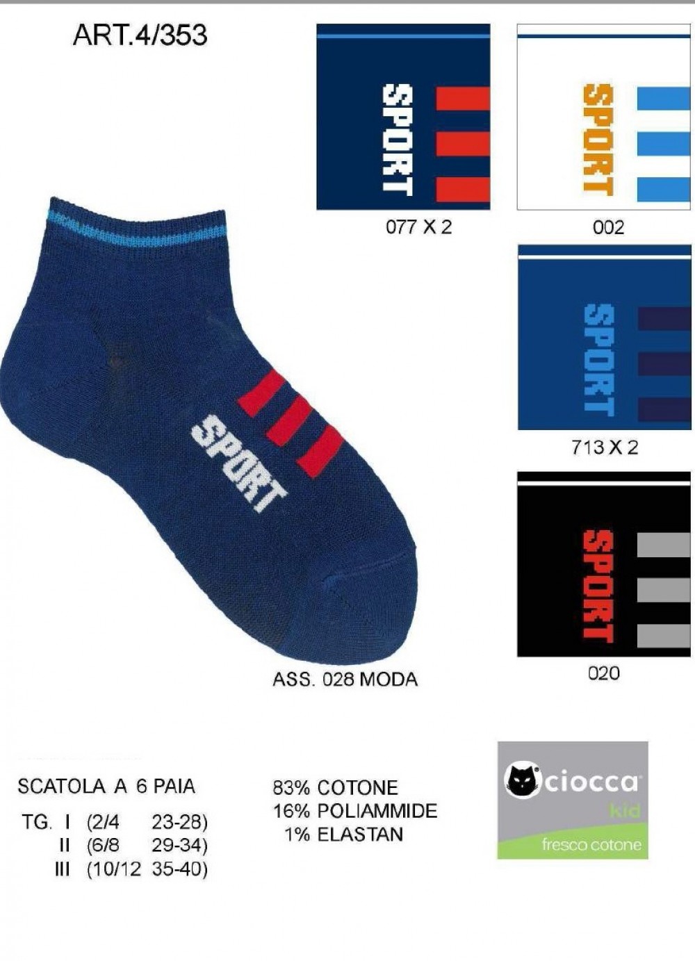 CALZA B.4/353 CIOCCA co83pa16ea1