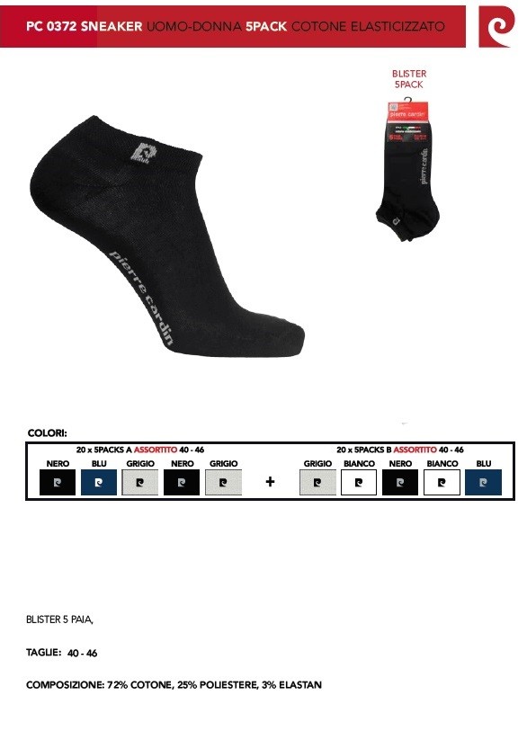 5PACK SNEAKER D.PC0372 P.Cardin