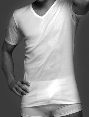 T-SHIRT UOMO a V 1540 LEON FRAGI puro cotone