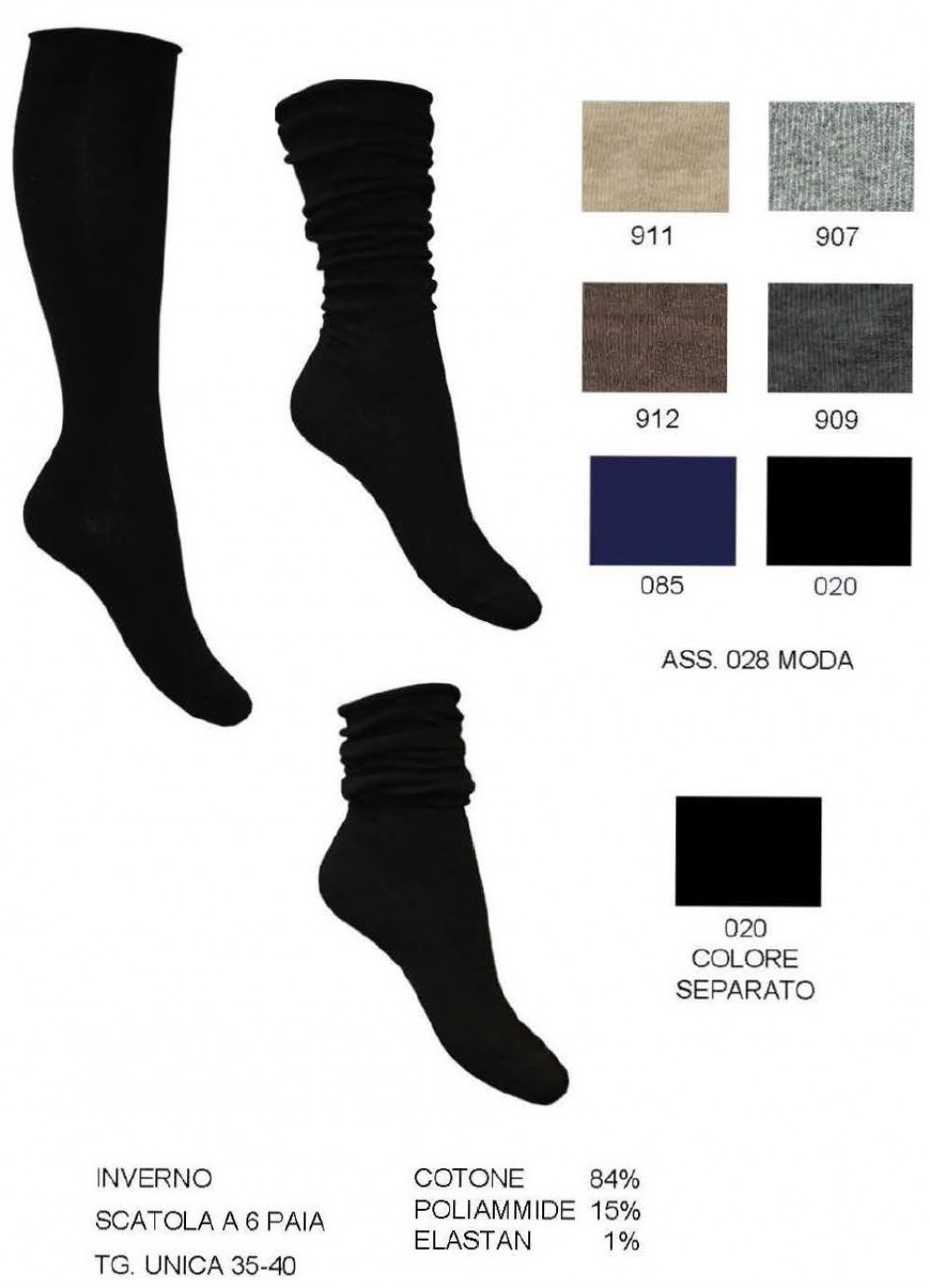 CALZA D. 458/2 CIOCCA 84co15pa1ea