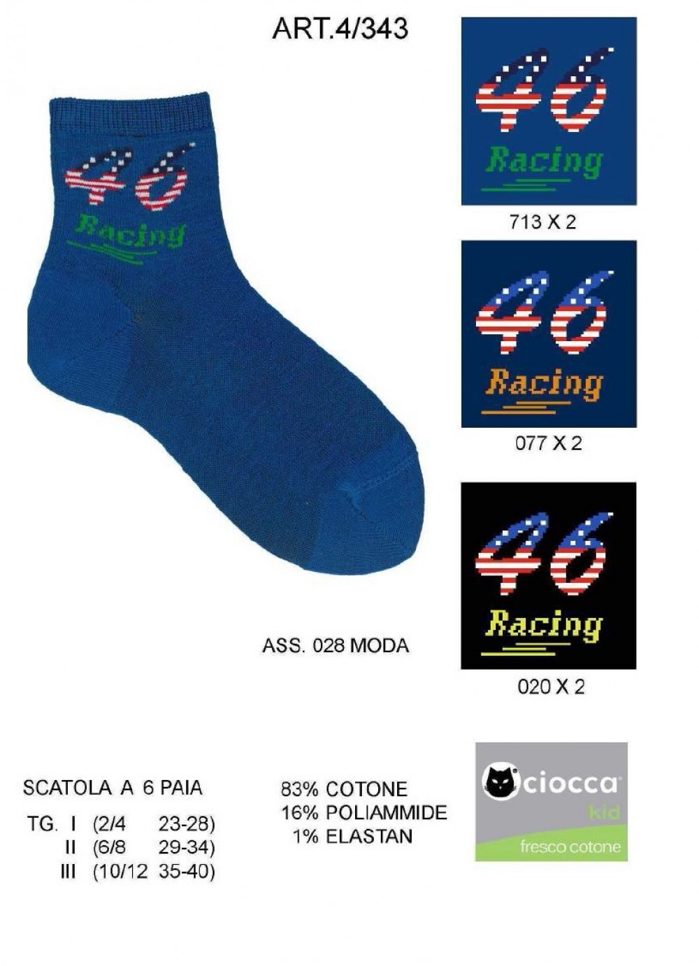 CALZA B.4/343 CIOCCA co83pa16ea1