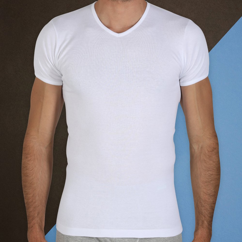 MAGLIA A SCOLLO A V FRAGI 730 MEZZA MANICA 100% COTONE - immagine 7