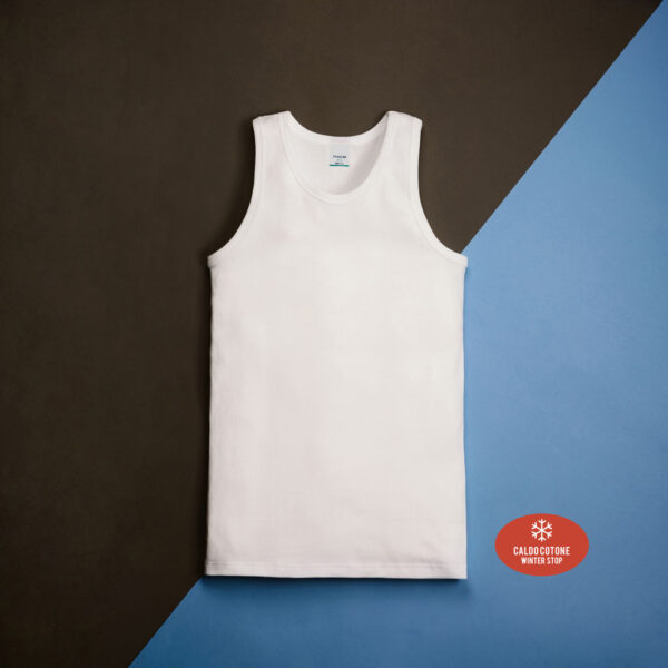 CANOTTIERA SPALLA LARGA UOMO 760 FRAGI puro cotone - immagine 5