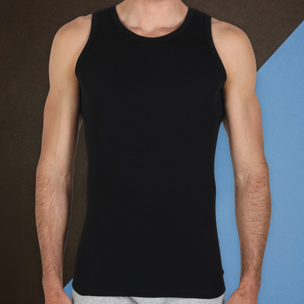 CANOTTIERA SPALLA LARGA UOMO 760 FRAGI puro cotone - immagine 6