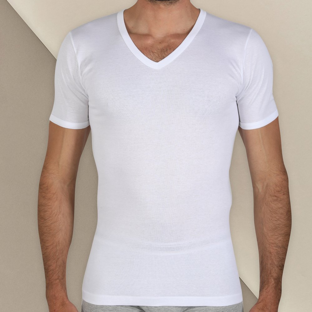 T-SHIRT UOMO a V 1540 LEON FRAGI puro cotone - immagine 4