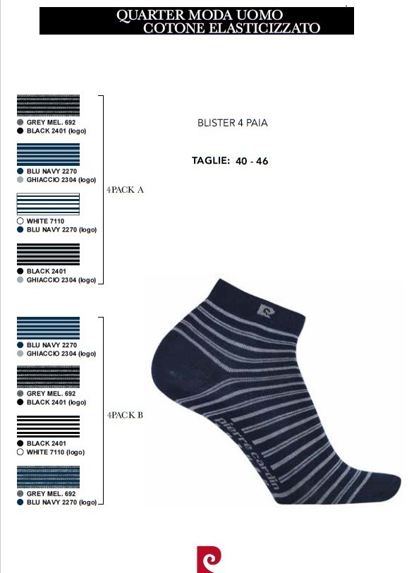 4PACK SNEAKER U.D.PC0403 P.Cardin